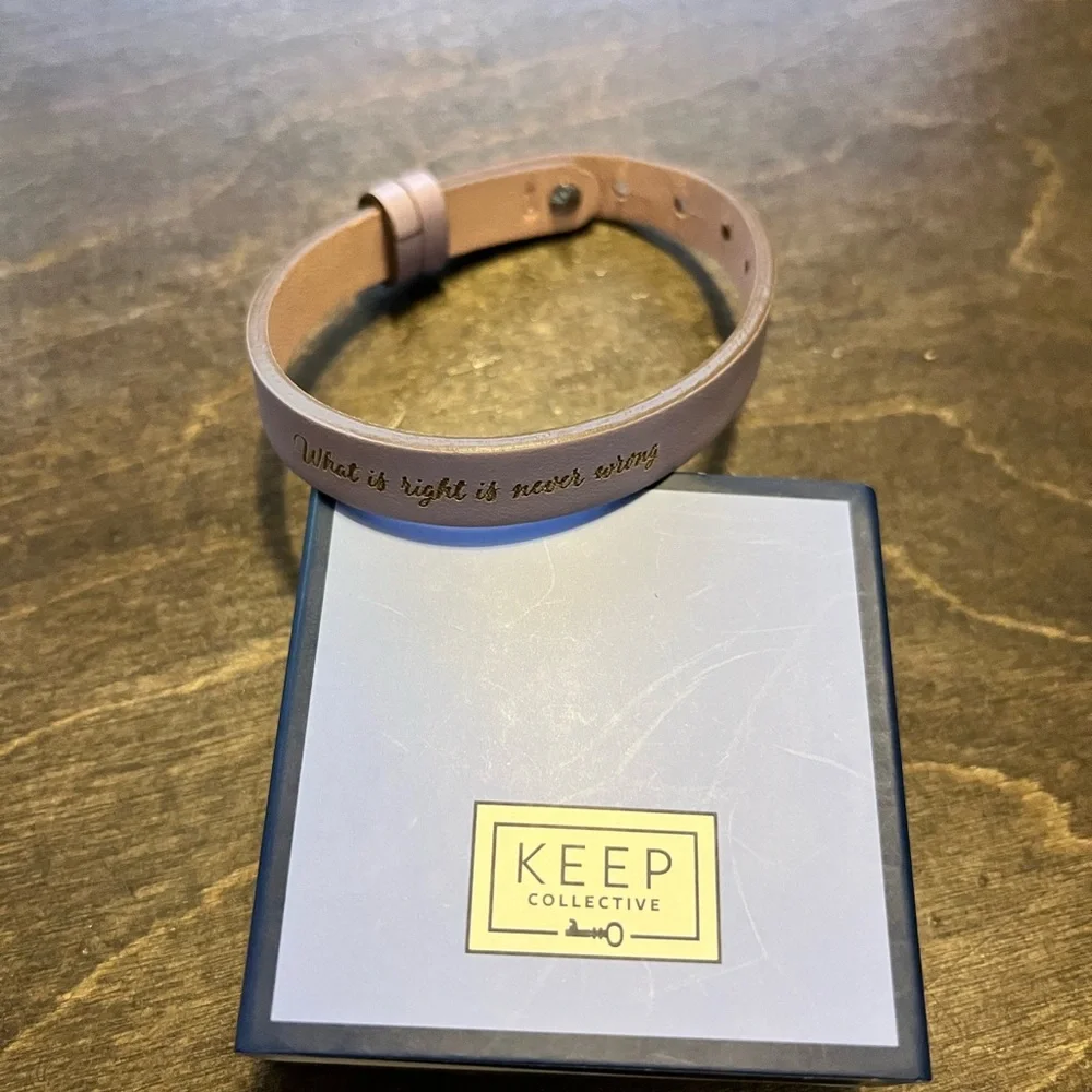 Keep Collective Engraved  Leather Keeper Bracelet - Picture 2 of 5